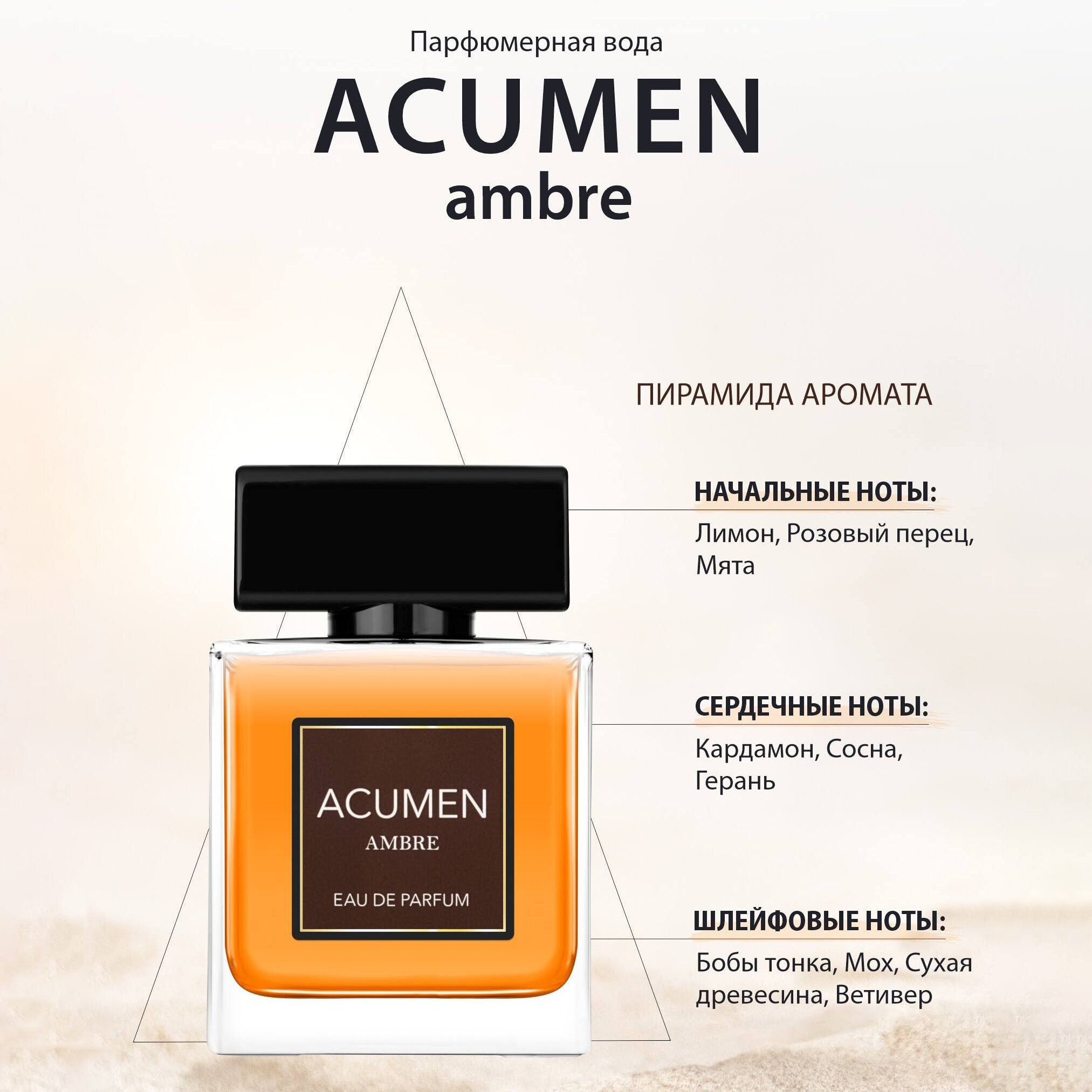 Парфюмерная вода мужская Acumen Ambre, 100 мл