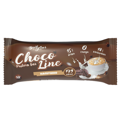 Протеиновый батончик в темном шоколаде BOOTYBAR Chocoline, Капучино, 20шт по 50 г