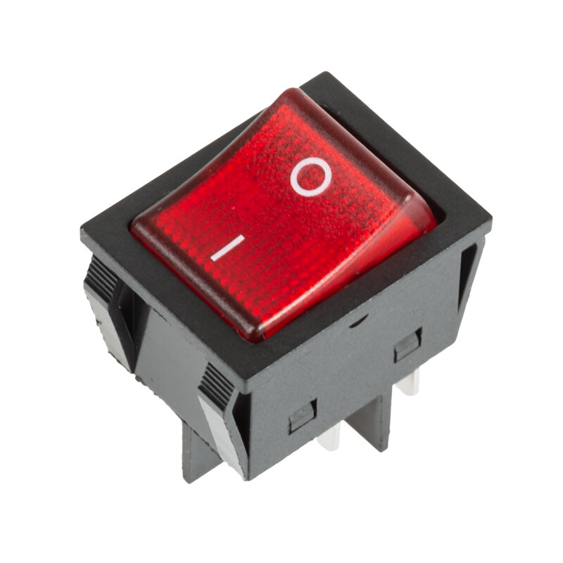 Выключатель клавишный 250V 30А (4с) ON-OFF красный с подсветкой (RWB-502) REXANT 10 шт арт. 36-2346