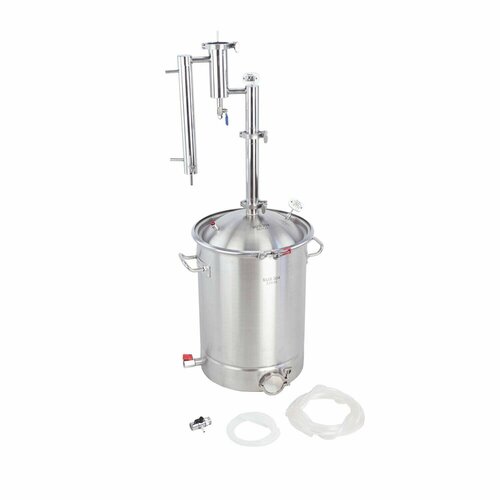 Самогонный аппарат АлкоЗверь Носорог Профи 15 дюйма с рубашечным холодильником куб 36 литров 304-я сталь с клампом под ТЭН 1882000₽