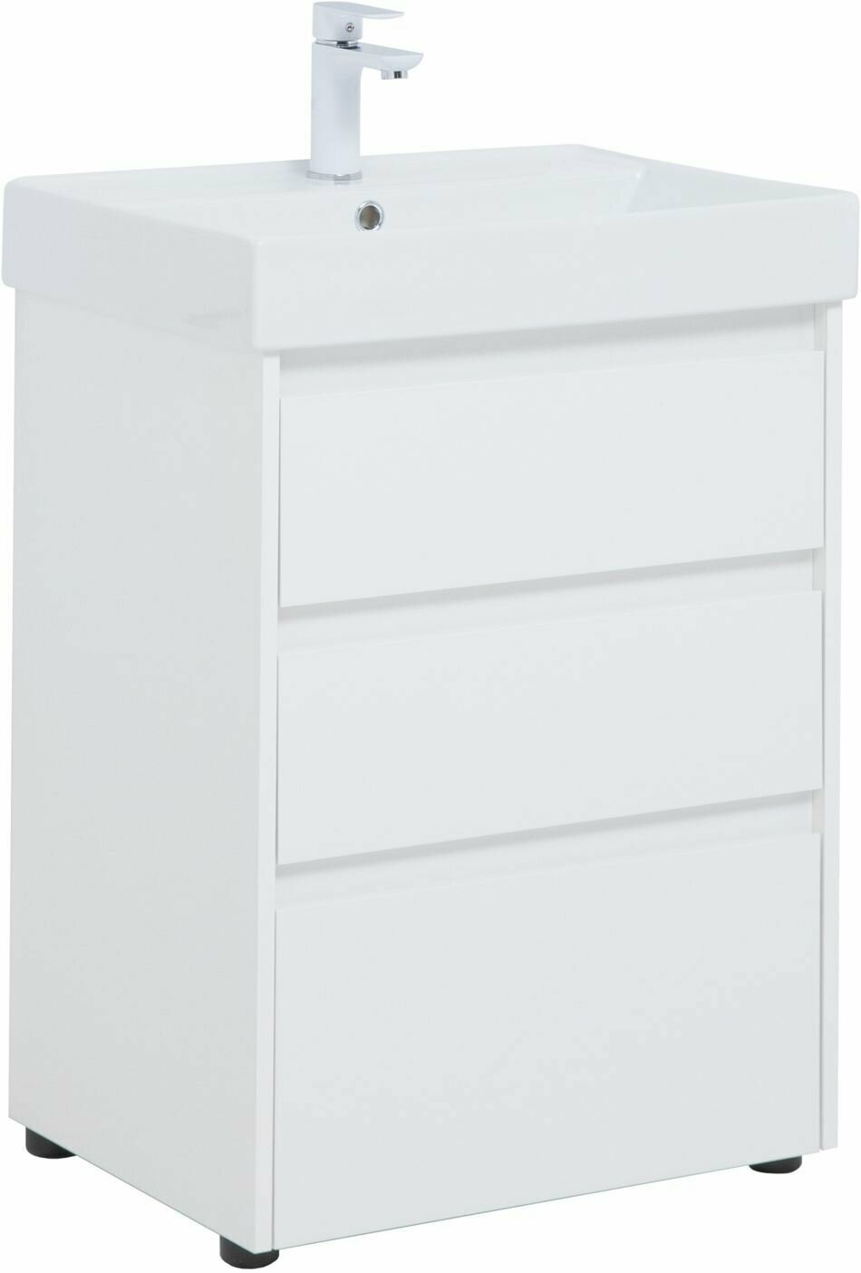 Тумба с раковиной Nova Lite 60 белая глянцевая