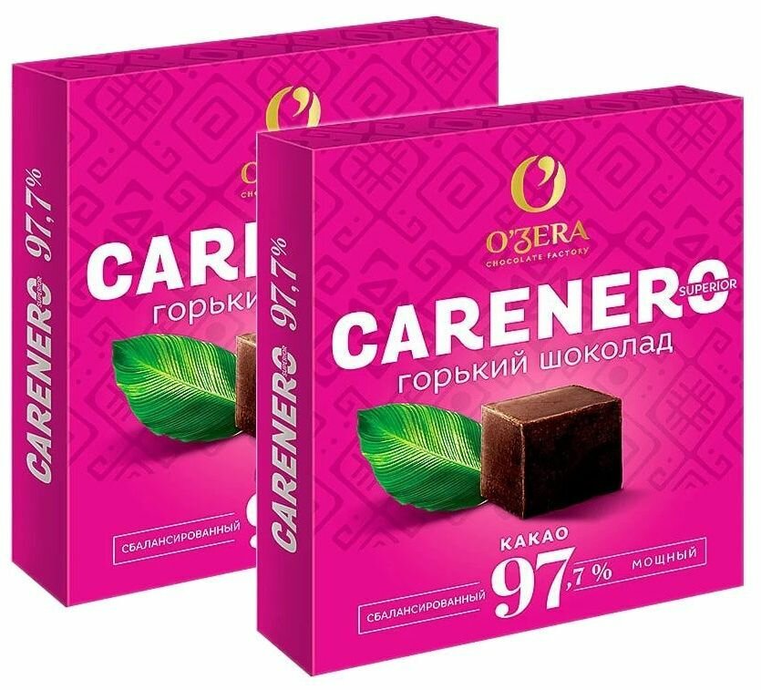 Шоколад OZera Carenero Superior 97,7% 2 шт. по 90 г