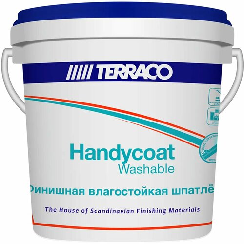 Шпатлёвка финишная влагостойкая Terraco Handycoat Washable 1.5 кг шпатлевка финишная terraco handycoat washable 5 кг