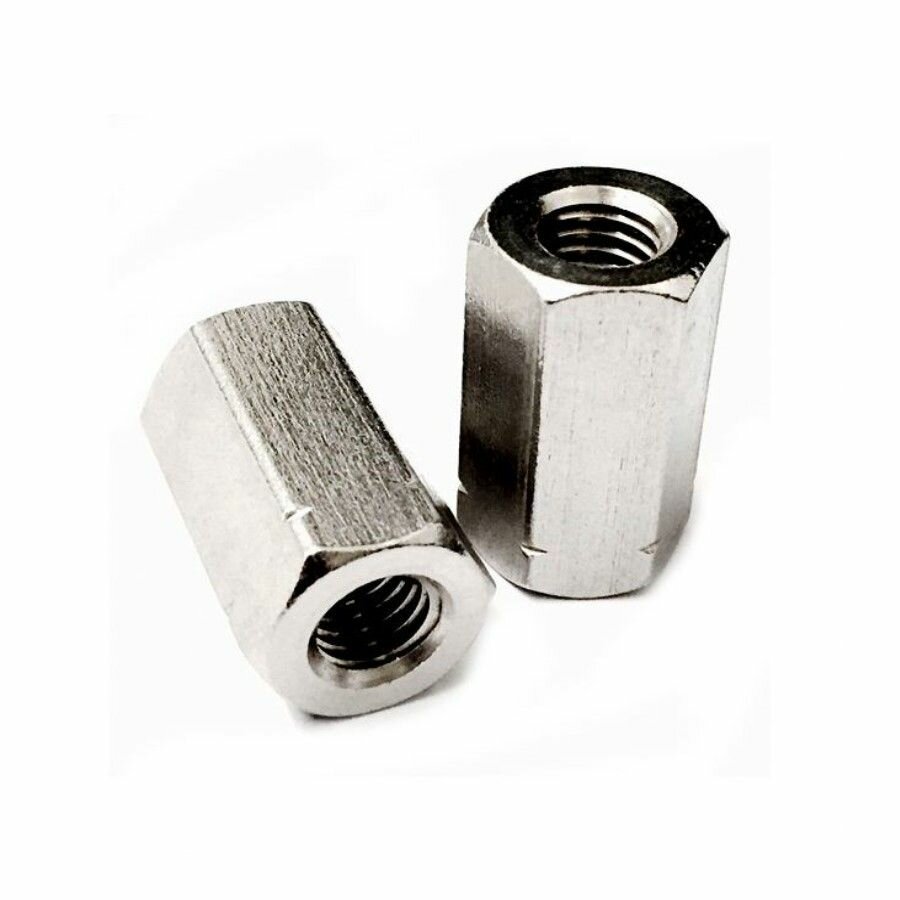 фото Гайка удлиненная М6 нержавеющая А2 DIN 6334 (5 шт)