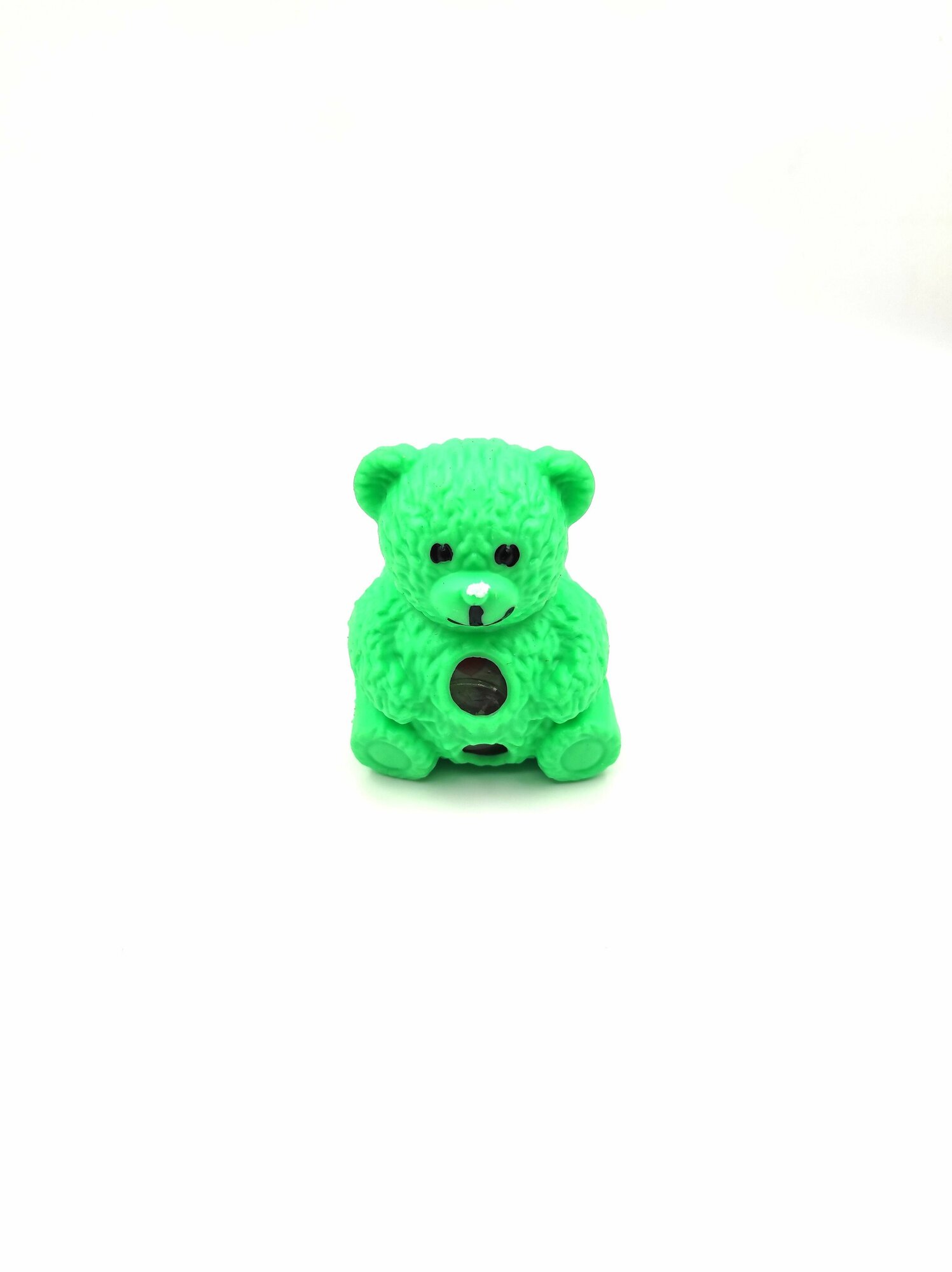 Игрушка антистресс Мишка зеленый с цветными орбизами
