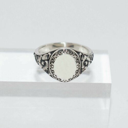 Печатка STFilligree Викторианский стиль, серебро, 925 проба, размер 18, серебряный, черный s925 винтажное женское открытое кольцо из тайского серебра малахита оптовая продажа
