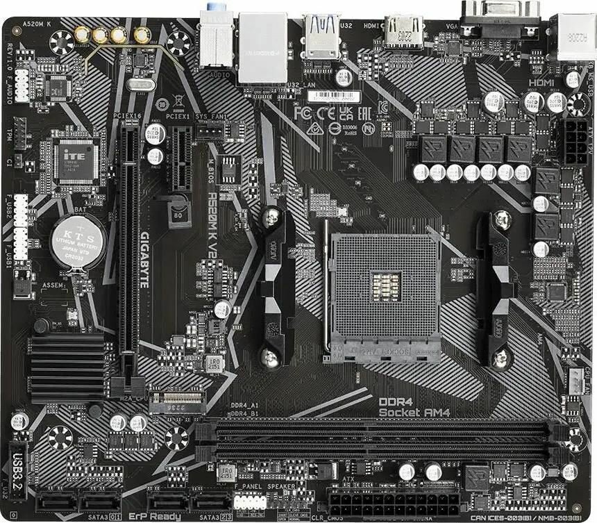 Материнская плата Gigabyte A520M K V2, SocketAM4, AMD A520, mATX, Ret