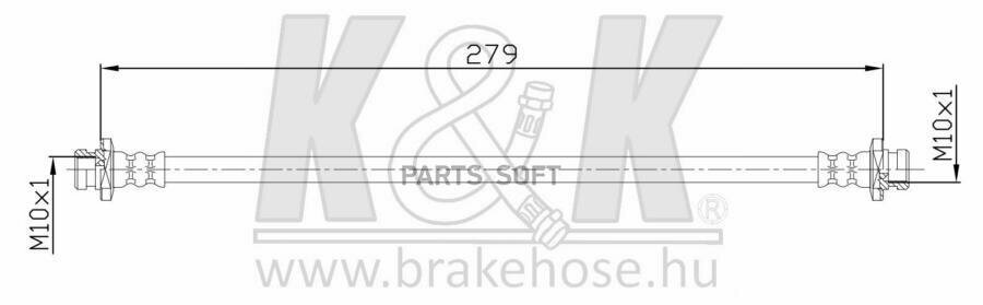 K&K FT0123 Шланг тормозной SUZUKI Ignis (FH) 1.3 1.3 4WD 10.0-09.03