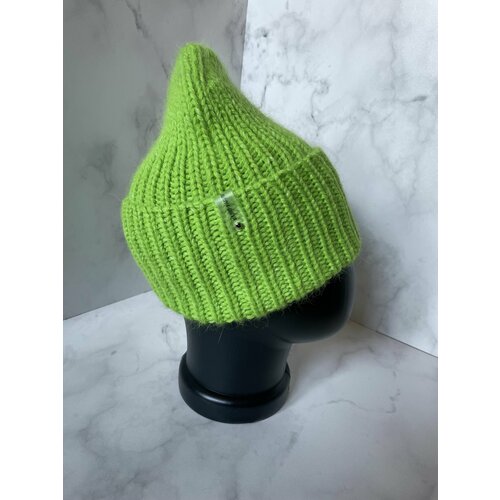 фото Шапка бини шапка женская " winter crown", размер 54-56см, зеленый нет бренда