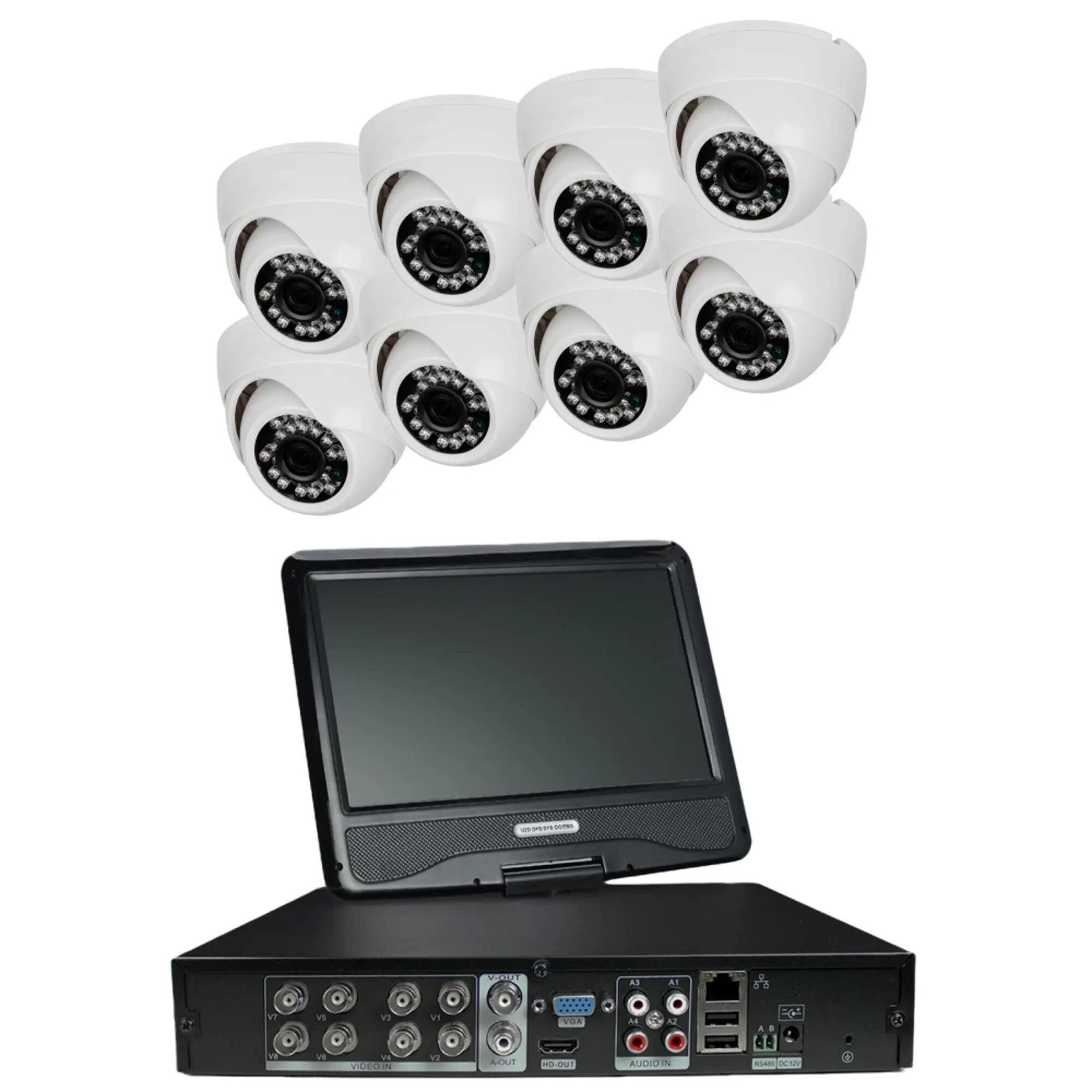 Комплект видеонаблюдения AHD 2Мп PS-link KIT-A9208HD с монитором 8 камер для помещения
