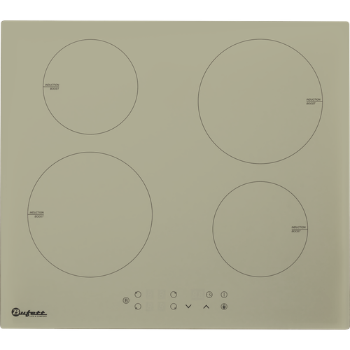 Плита индукционная, 4 конфорки, 7000 Ватт, цвет слоновая кость, BUFFET, 640146