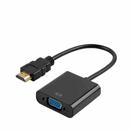 Адаптер- Переходник HDMI-VGA, черный переходник hdmi vga 0 15 м черный