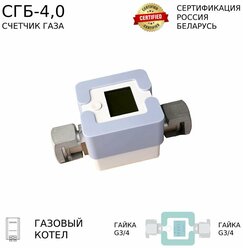 Счетчик газа СГБ-4,0 Г-Г/голубой