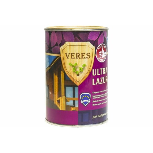 Декоративная пропитка для дерева Veres Ultra Lazura №17 золотой бор 0.9л пропитка veres платинум 17 золотой бор 0 9 л