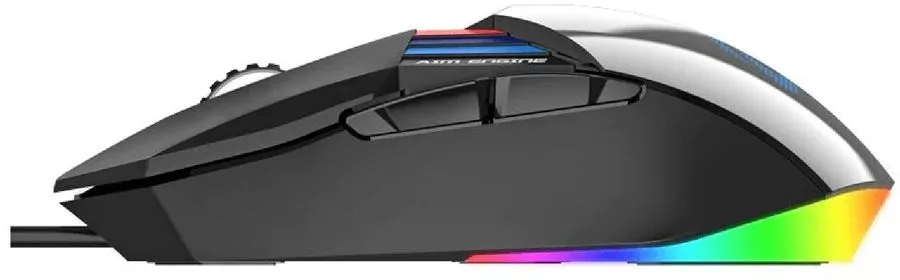 Мышь игровая проводная Dareu A970 Black Knight (черный с глянцевым покрытием), DPI 800/1600/2400(Default)/6400/18000, подсветка RGB, размер 131x71.7x40.5мм, 1,8м - фото №6