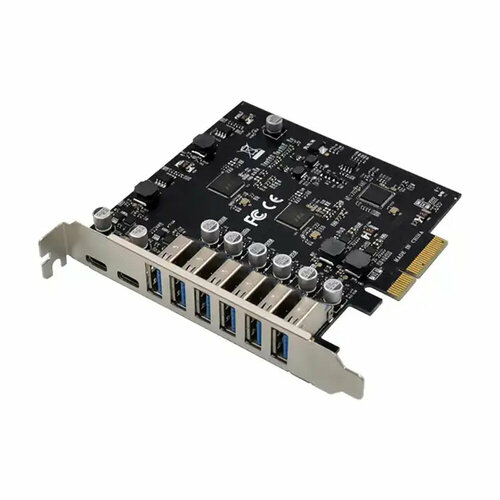 Контроллер PCIe x4 v3.0 (ASM3142+VL820-Q8) USB 3.2 Gen2x1, 2xType-C + 6xUSB-A | ORIENT AM-U3142PE-6A2C orico type c pci express to usb 3 2 20gbps pci e express expansion card adapter with asm3242 chipset for laptop