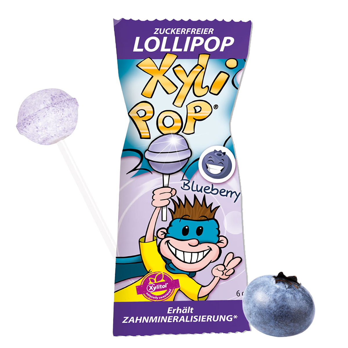 Леденец Miradent XyliPOP с ксилитом Голубика, 1 шт