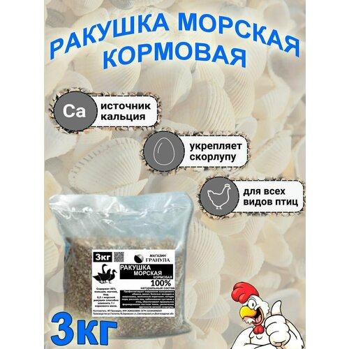 Ракушка морская кормовая 3кг