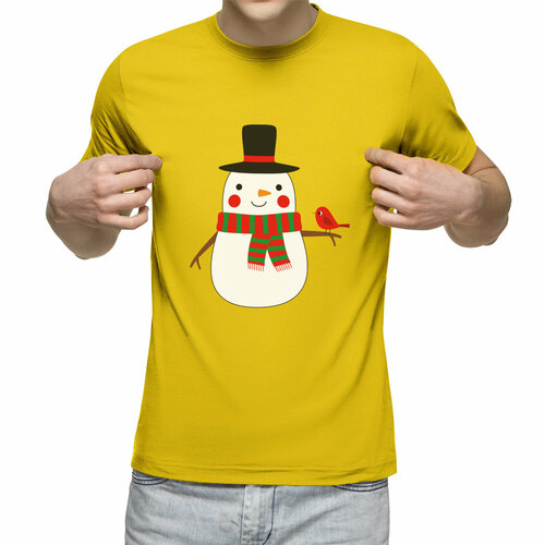 Футболка Us Basic, размер 2XL, желтый мужская футболка капибара с птичкой друзья xl белый