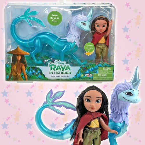 Игровой набор с куклой Игровой набор Райя и Сису последний дракон, 15 см, световые функции, Raya and the Last Dragon