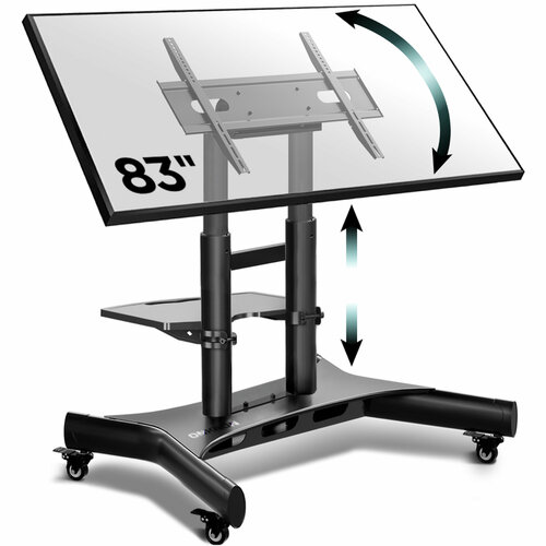 Стойка ONKRON TS1380 для телевизора 50-83 напольная, до 70 кг, обратный наклон 90°, черная кронштейн для тв onkron np47 black