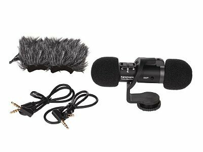 Микрофон накамерный Saramonic Vmic Mini Pro двухкапсюльный направленный, разъем 3,5 мм TRRS/TRS