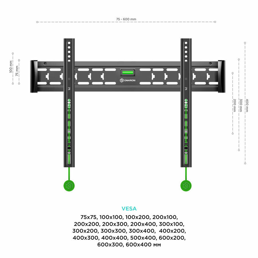 Кронштейн ONKRON M6L BLACK 40-75' — фото 1