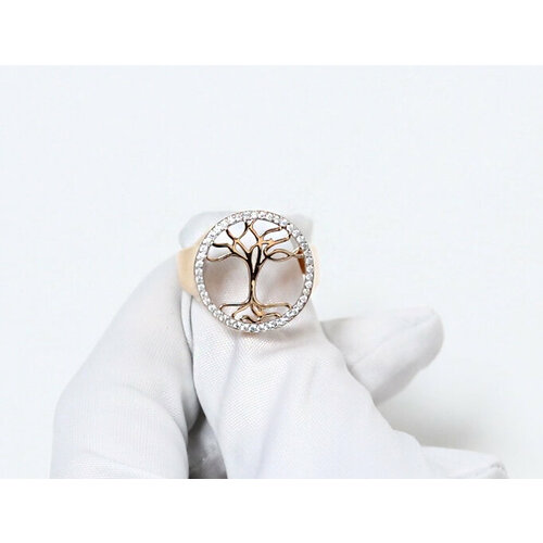 фото Кольцо diamant online, золото, 585 проба, фианит, размер 18, прозрачный