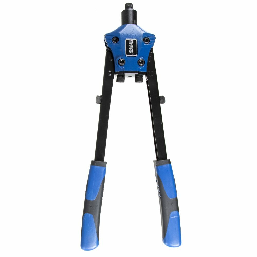 фото Заклепочник двуручный кобальт 370 мм, усиленный, заклепки 2,4-3,2-4,0, блистер