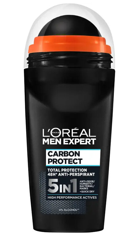 Мужской дезодорант L'Oreal Paris Men Expert Deo Carbon Protect 5In1 Roll-On Anti-Perspirant 50Ml