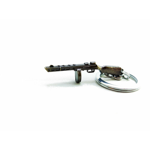 брелок для ключей громсекира тора металлический Брелок ППШ, гладкая фактура, серебряный
