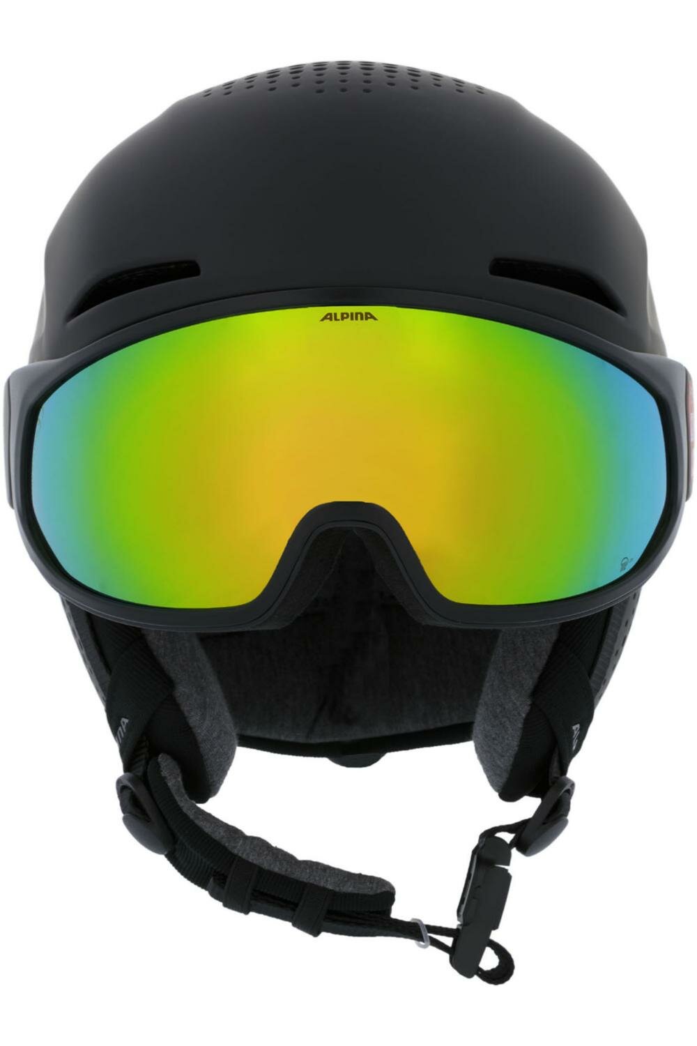 Шлем с визором ALPINA Alto Q-Lite Black Matt/Gold Mirror (см:59-63) — фото 1