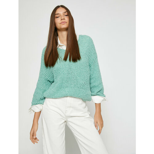 фото Свитер koton, размер l, зеленый, белый