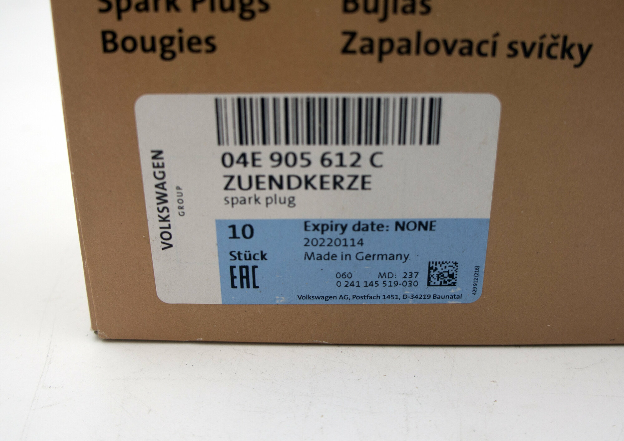 Арт. Euro: 04E905612C/Арт. Rus: 04E905612C/VAG/Свеча зажигания "Longlife"/Spark Plug — фото 4