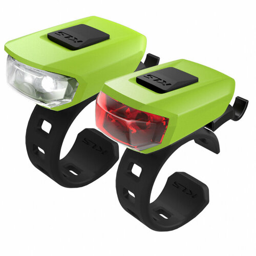 фото Комплект освещения kls vega usb салатовый: 10лм/3лм, 2x led, режимы: 100% (4,5ч), 50% (9ч), мигающий (9ч), индикатор заряда, время зарядки 2,5ч, аккум