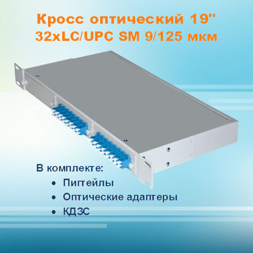 Кросс оптический стоечный СКРУ-1U19-A32/48-LC-SM (укомплектованный)