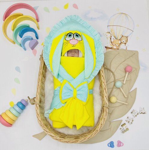 Изображение товара Конверт для новорожденных весна-лето "Крошечка", размер 0-6 месяцев, зеленый цвет