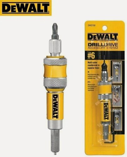 Изображение товара Сверло DEWALT DW 2700 2 в 1, сверло для зенковки по дереву 6 мм.