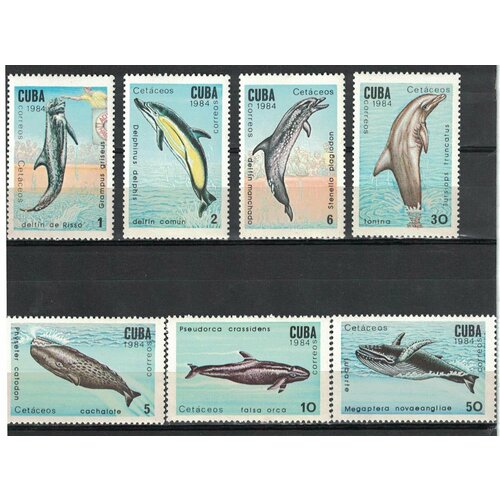 почтовые марки куба 2016г фауна америки американский ламантин и миссисипский панцирник фауна морская фауна mnh Почтовые марки Куба 1984г. Киты и дельфины Киты, Дельфины, Морская фауна MNH