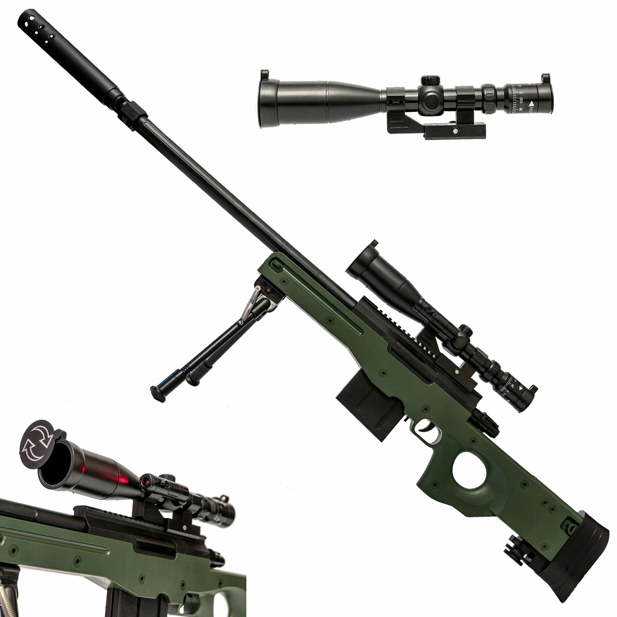 Детская Снайперская пневматическая винтовка М-24GL No.0788-1, 110 см с прицелом