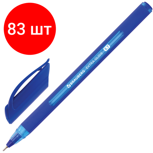 Комплект 83 шт, Ручка шариковая масляная BRAUBERG Extra Glide Soft Blue, синяя, узел 0.7 мм, линия письма 0.35 мм, 142926 комплект 95 шт ручка шариковая масляная brauberg extra glide soft blue синяя узел 0 7 мм линия письма 0 35 мм 142926