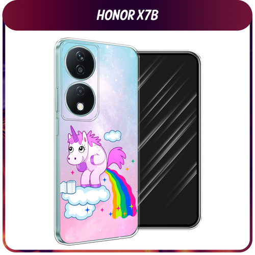 Силиконовый чехол на Honor X7B / Хонор X7B Единорог какает силиконовый чехол на honor 60 хонор 60 единорог какает