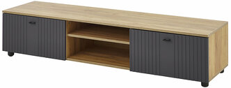 Тумба для ТВ Барселона, 160,1х36,8х41,8, цвет графит, дуб золотой