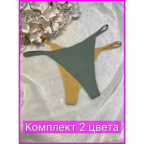 фото Трусы , 2 шт., размер m(44/46), зеленый, желтый collection by eva
