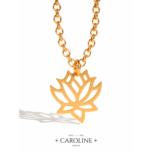 фото Колье caroline jewelry, длина 48 см., золотой