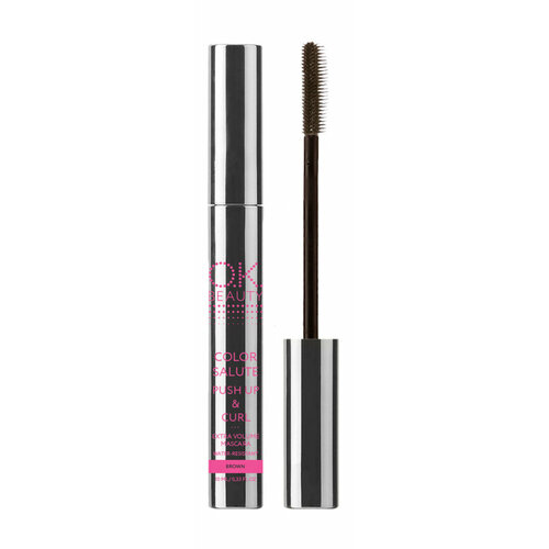 Подкручивающая тушь для придания объема ресницам / Brown / O.K.Beauty Push Up & Extra Volume Mascara