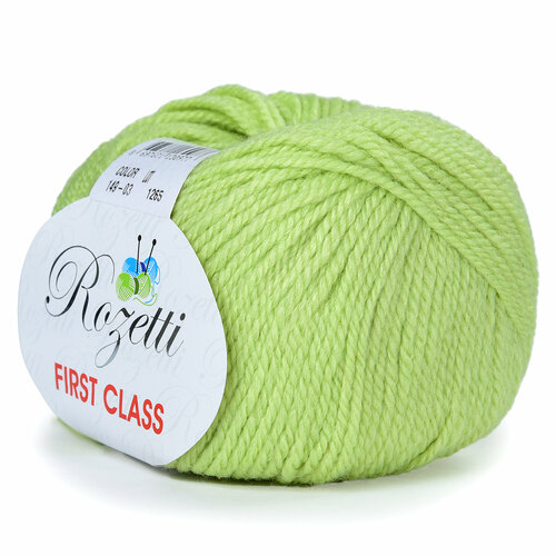 фото Пряжа rozetti first class. 50% мериносовая шерсть, 50% микрофибра, 50гр/115м, (149-03 светло-салатовый) 1 упаковка (10 мотков)