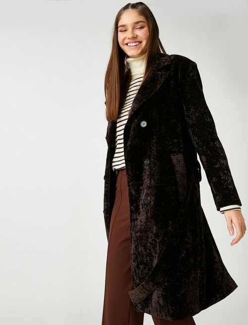 Пальто  KOTON, размер 36, коричневый