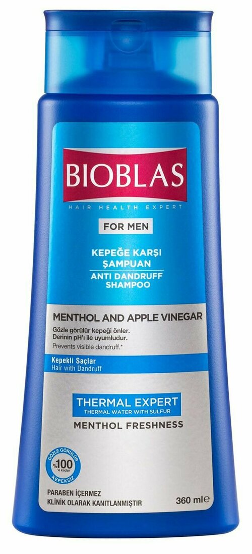 Шампунь против перхоти с ментолом и яблочным уксусом / Bioblas Menthol and Apple Vinegar Anti Dandruff Shampoo