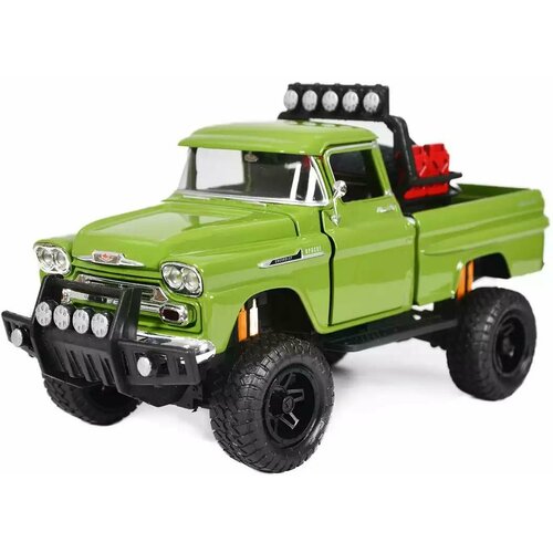 Модель машины Off-Road Truck - 1958 Chevrolet (Chevy) (Chevy)Apache Fleetside Pickup 1:24 79135 Motormax зеленый